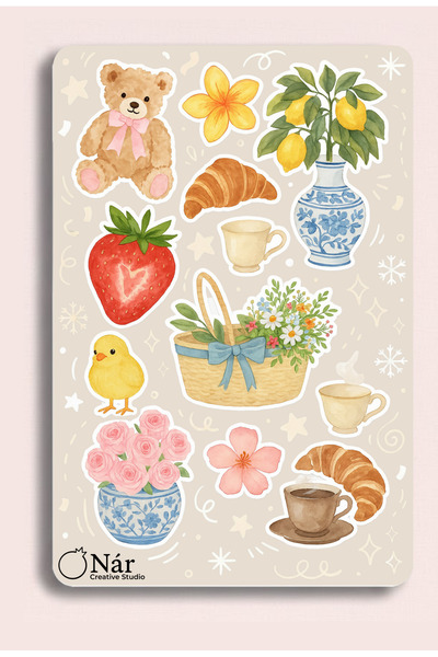 Nar creative studio حفلة الشاي للدببة: الزهور والوجبات الخفيفة اللذيذة I 1 قط...