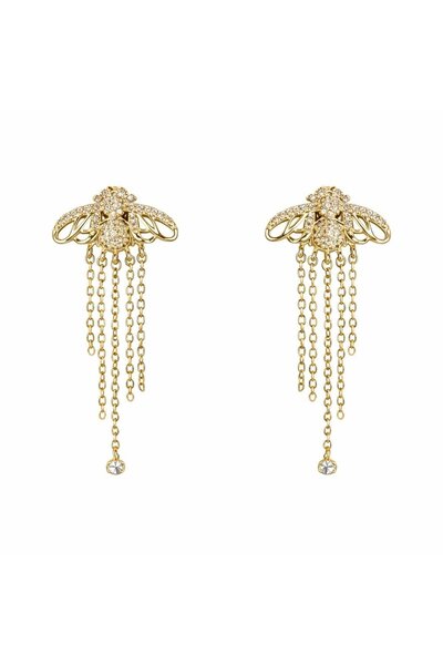 neslyaccessories Arı Figürlü 14K Gold Sallantılı Küpe