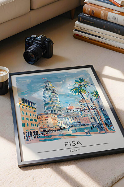 e2nova İtalya Pisa Duvar Tablosu – Pisa Kulesi Temalı Modern Salon Duvar Deko...