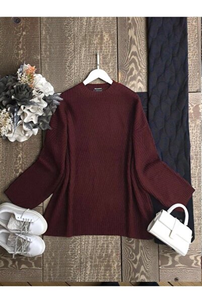 ŞAHİN TESETTÜR GİYİM ÇİZGİ DESENLİ SALAŞ KAZAK 8190