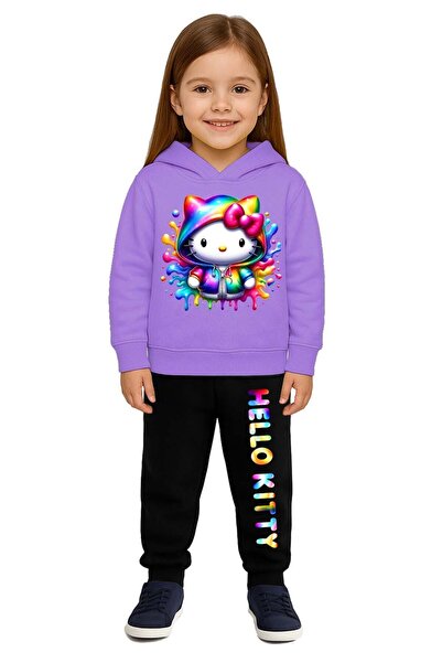 SEDİRLİ Hello Kity με τύπωμα Παιδικό Σετ Φούτερ 3 Νήματα Σετ επένδυση fleece ...