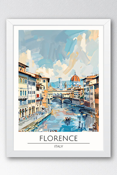e2nova Floransa Duvar Tablosu – İtalya Florence Temalı Modern Salon Dekoru, Ş...