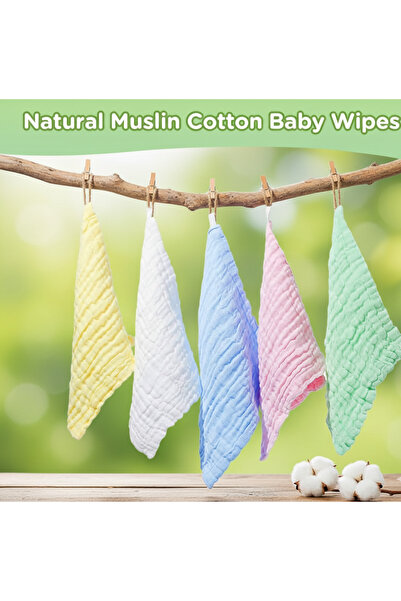 emira tasarım 5'Lİ Paket 4 Katlı Müslin Bebek Omuz Örtüsü - 25x25 cm Karışık ...