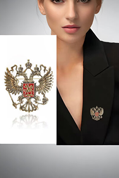 model aksesuar Kartal Figürlü Vintage Blazer Broş