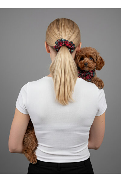 Patiset Navy Blue Plaid Women's Hair Clip – Scottish Fabric for Mother/Paw Co...