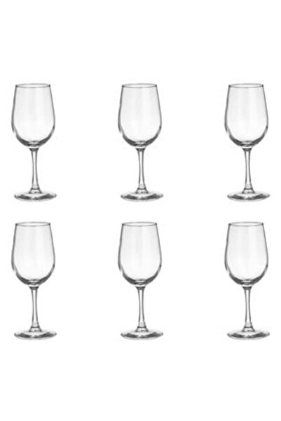 Tessari Set of 6 Glass Wine Glasses with Stem 315 ml