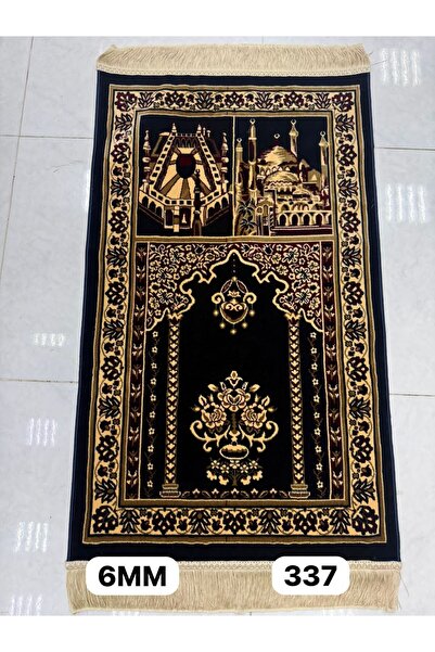 FABRIC Image of the Prophet's Mosque and Jerusalem in royal black, size 70*11...