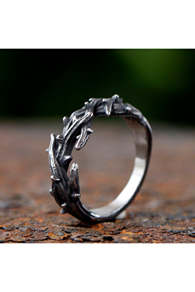 Choice خاتم زوجية بتصميم عصري من الفولاذ المقاوم للصدأ 316L، بنمط 2024، يتميز بأشواك غير منتظمة، بتصميم كلاسيكي.