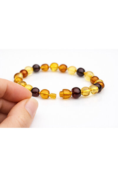 Babexi 100 Doğal Kehribar Bebek Diş Kolyesi – Vida Kilit – 0+ Ay