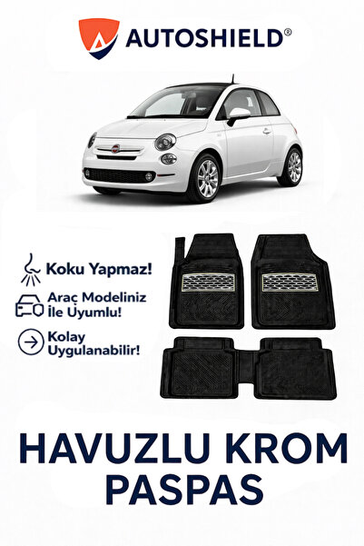 Universal Fiat 500 Serisi Tüm Modeller İle Uyumlu Derin Havuzlu Paspas Krom K...