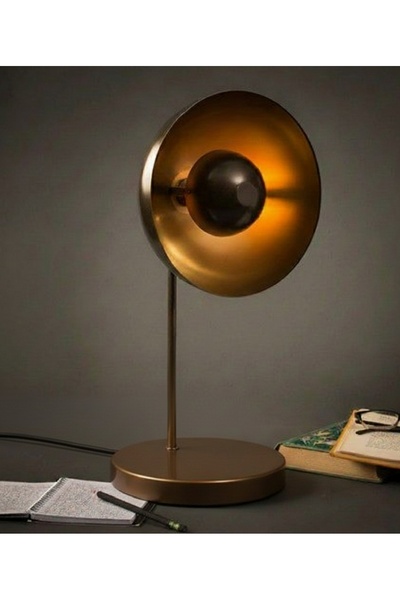 demet habek mylights Brown E27 Retro Rustic Metal Table Lamp Lampshade with On/Off Switch Decorative Warm Ambiance