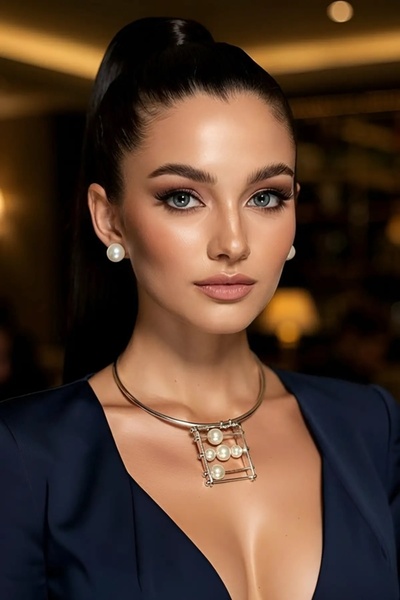 BirYıldızOl Silver Color Pearl Jewelry Set Pearl Choker Earring Set