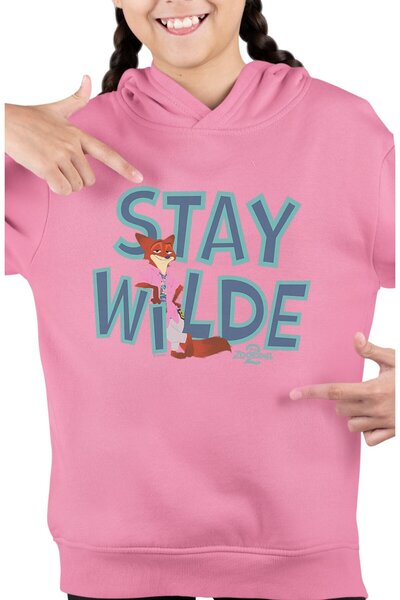 Fuddy Moda Stay Wilde Fox cu imprimeu cu glugă Hanorac pentru copii tricou , ...