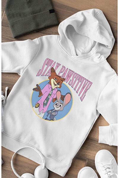 Fuddy Moda Stay Pawsitive cu imprimeu cu glugă Hanorac pentru copii tricou , ...