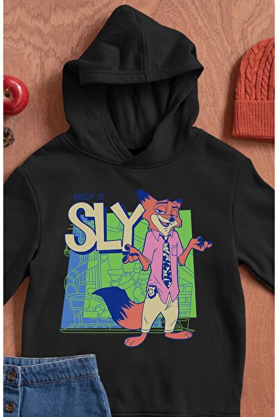 Fuddy Moda Keep It Slay Tilki cu imprimeu cu glugă Hanorac pentru copii trico...