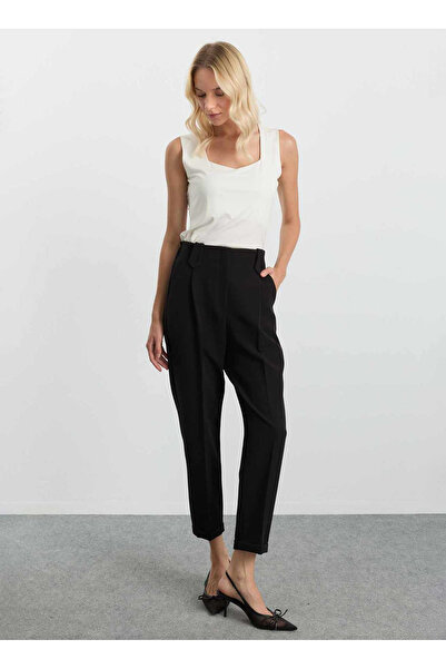 Selen Normal Bel Standart Siyah Kadın Pantolon 25KSL5502