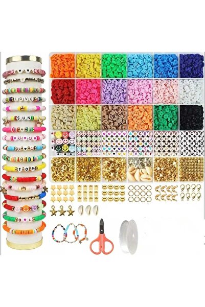 yiğit aksesuar Çocuklar Için Dev Fimo Boncuk Seti Takı Yapım Malzemeleri Hobi Boncuk Setleri