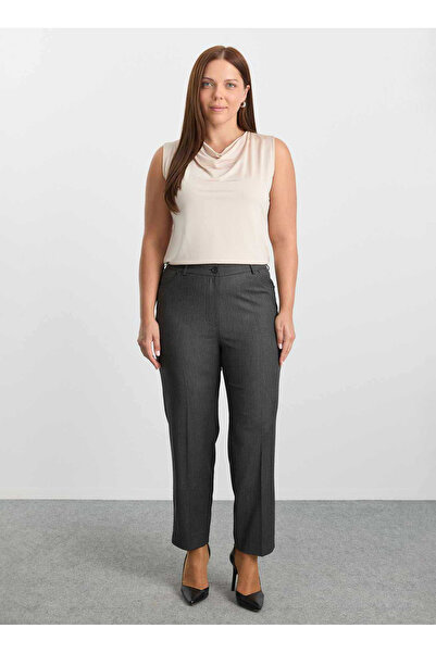 Selen Normal Bel Normal Antrasit Kadın Pantolon 25KSL5507