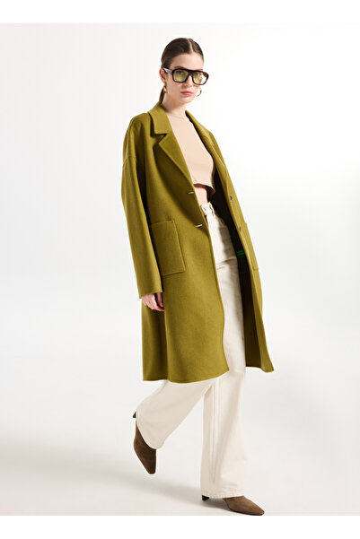 Benetton Haki Kadın Normal Fit Kaban 28F7DN082