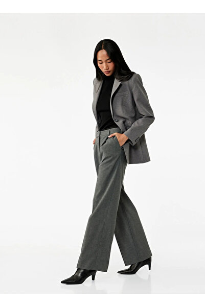 Koton Pile Detaylı Cepli Geniş Paça Kumaş Pantolon