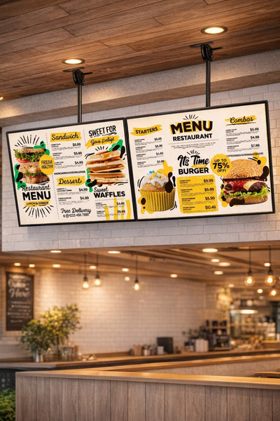 Grand City Media LED panels for restaurant menus