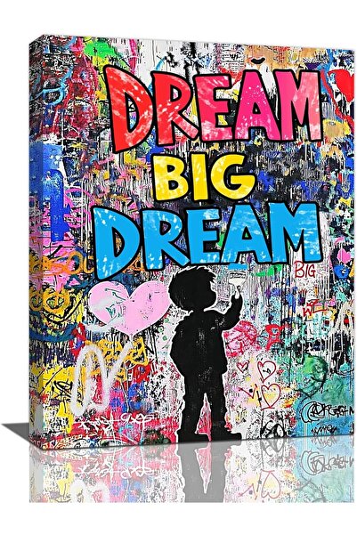 ALAYRA International Large Graffiti Canvas Wall Art 60x80cm Colorful Street A...