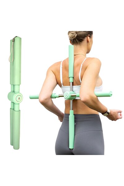 fulina عصا يوغا مصححة للوضعية، قضيب مطاطي صغير الحجم وقابل للتعديل، يعزز استقامة الجسم