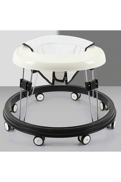 Yelajoy Baby Walker,with 8 Silent Universal Wheels,Easy Clean Tray,Adjustable Heights,Anti-Rollover,White