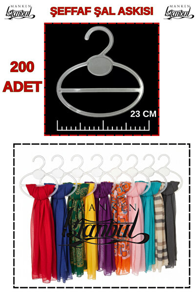 Manken İstanbul 200 Pieces (23 cm) Transparent Crystal Shawl Hangers – for a ...