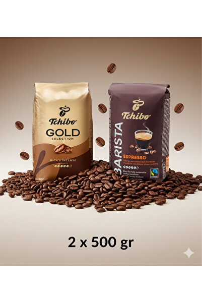 Tchibo Gold Selection ve Barista Espresso Çekirdek Kahve 2x500 g Set