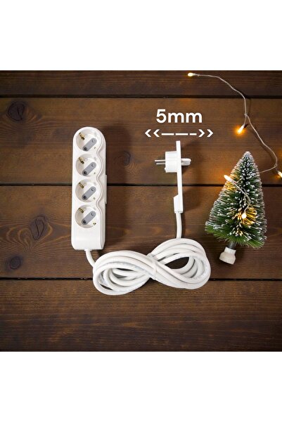 Noki ORVİ prime.Dar Alanlara Özel 4’lü Grup Priz – 5 mm Ultra İnce Fiş, 1,5 m...