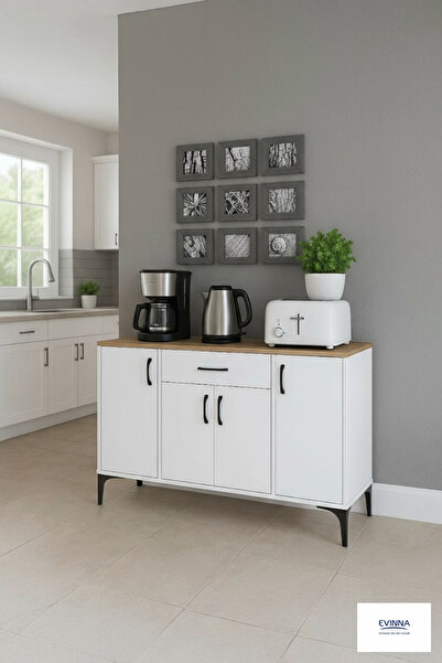 EVİNNA -Modern MDF Mutfak Dolabı 120 cm, Geniş Saklama Alanı, Kahve Köşesi ve , Şık ve Dayanıklı