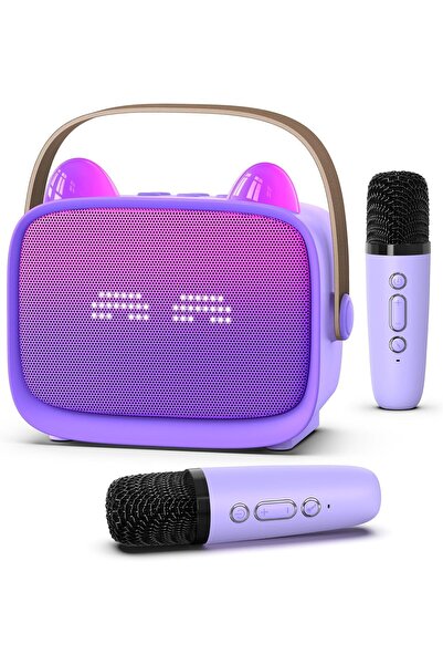 Mgaolo لعبة كاريوكي صغيرة مطورة للأطفال، مكبر صوت بلوتوث محمول مع ميكروفونين ...