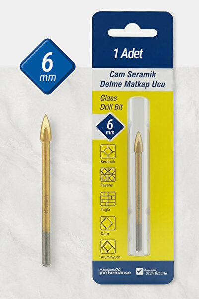 Badem10 M530172 Cam Seramik Fayans Tuğla Alüminyum İçin Delme Matkap Ucu 6 mm
