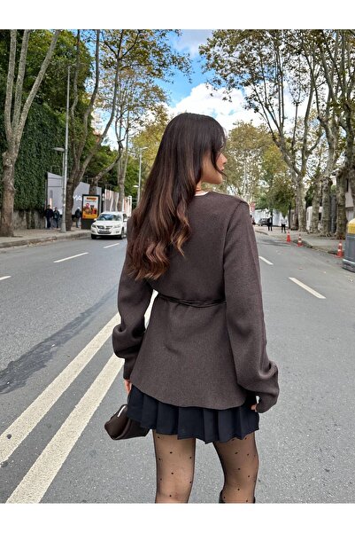 Abalı Yeni sezon kışlık triko ceket Alhawi Nesrat model