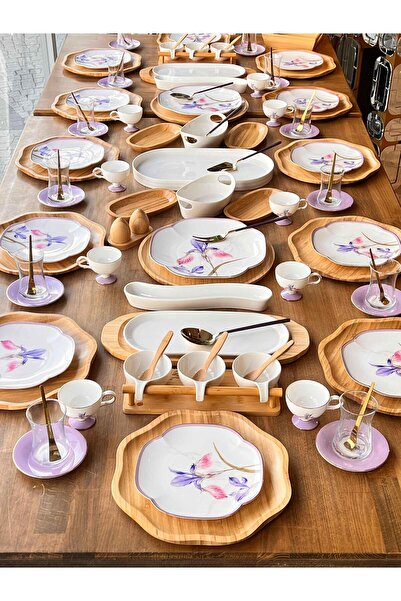 ROSSEV Kahvaltı Takımı Bambum İris 112 Parça 12 Kişilik