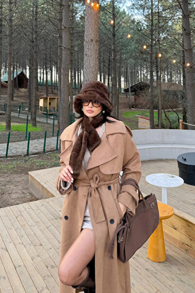 Eka Women's Brown Plush Neck Scarf 594-14816