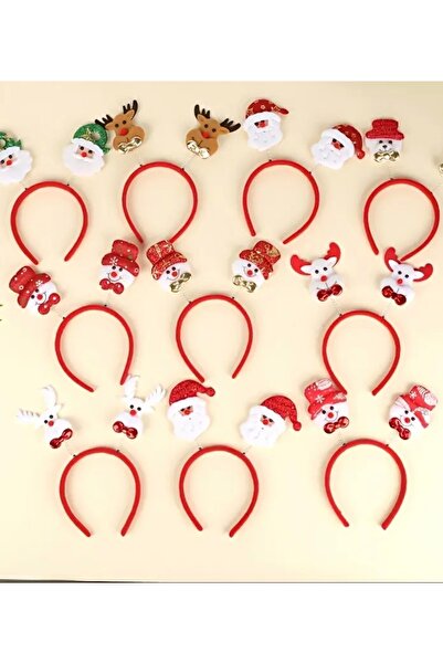 Çemrek Süs Parti مجموعة تاج عيد الميلاد المخملية مكونة من 5 قطع بأشكال مختلطة