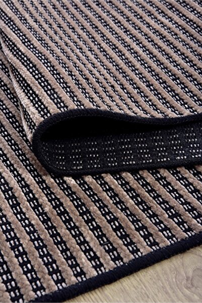 Lexa Beige Wicker Patterned Chenille Rug Soft Fringed Modern Decorative Non-S...