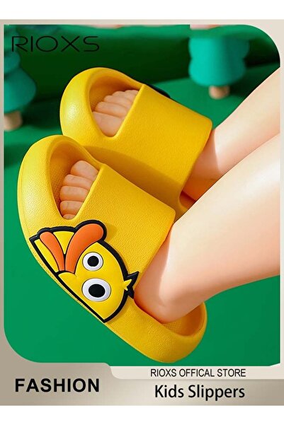 RIOXS شباشب أطفال بتصميم سحابي بنقوش البط، شباشب خفيفة الوزن ذات نعل ناعم مفت...