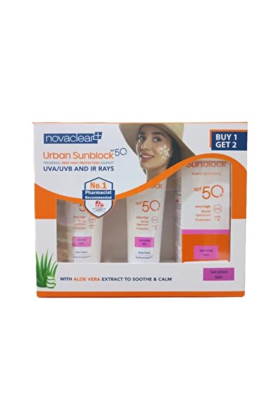 Novaclear واقي شمس للبشرة الحساسة من أوربان، عامل حماية من الشمس 50+، 40 مل، عرض 1+2