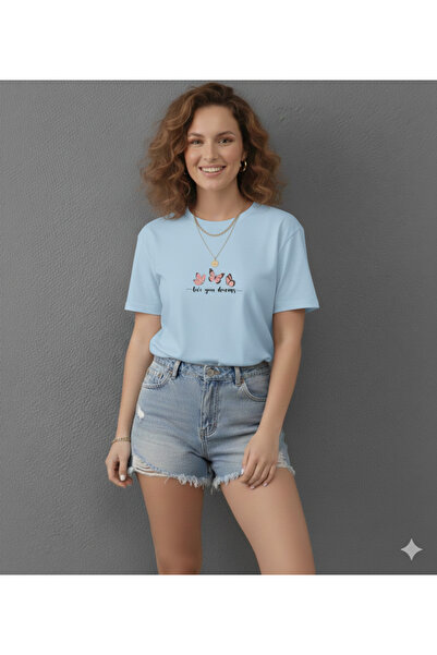 FAVORİST Live Your Dreams cu imprimeu Model obișnuit pentru femei tricou