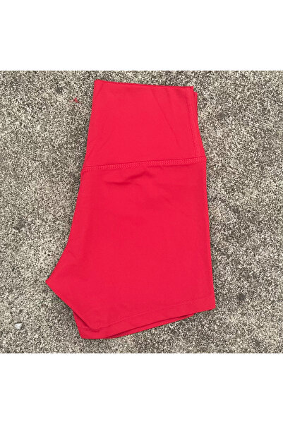 Choice L Red Women Sports Shorts High Waist Yoga Shorts Slim Fit Butt Lift Gy...