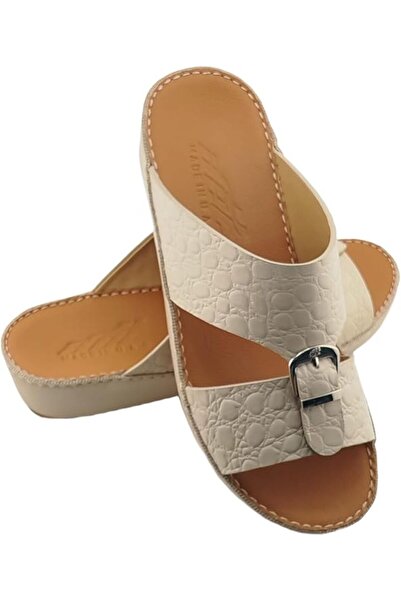 Alnahham A E T Arabic Sandals For Men | Outdoor Mens Slippers | Open Toe | Genuine Cow Leather with Buckle