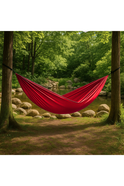 BEYLİNİ Paraşüt Hamak 140kg Kapasite Su Geçirmez Taşınabilir Çantalı Çift Halatlı Dayanıklı Hamak 240cm
