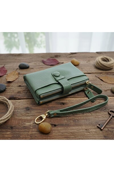 PASSTELL İthal Soft,Yumuşak Deri Küçük Boy Tulum Model Çift Fermuarlı Cüzdan
