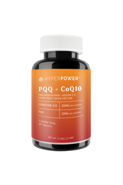 Hyperpower PQQ Pyrroloquinoline Quinone (20MG)+Coenzim Q10 (100MG) 60 Tablet ...