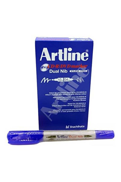 artline 12-Piece Dual Nib CD-R DVD Markers Blue EK-841TBL