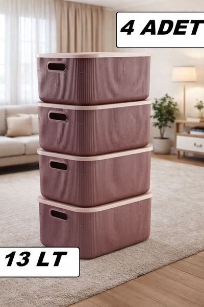Bayev 4 штуки 13 л фіолетові контейнери для зберігання, органайзер для шафи, ...