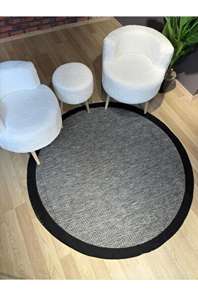 LILYUM HALI LİLLY SİSAL YUVARLAK HALI - ANTRASİT SİYAH